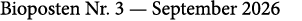 Bioposten Nr. 3 — September 2026